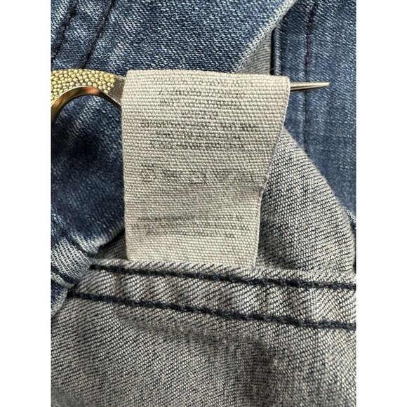 Free People Denim Mini Skirt Medium Blue Stretch Festival Boho Modern Femme Sz 2 - Picture 10 of 10